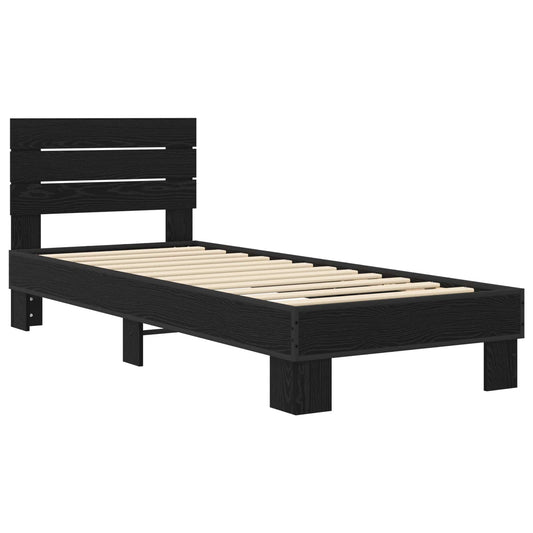 vidaXL Bed Frame with Headboard Black Oak 80 x 200 cm Engineered Wood