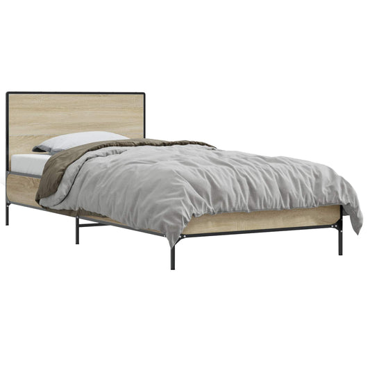 vidaXL Bed Frame with Headboard Sonoma Oak 80 x 200 cm Engineered Wood