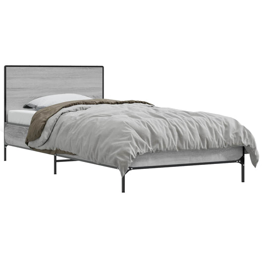 vidaXL Bed Frame with Headboard Grey Sonoma 80 x 200 cm