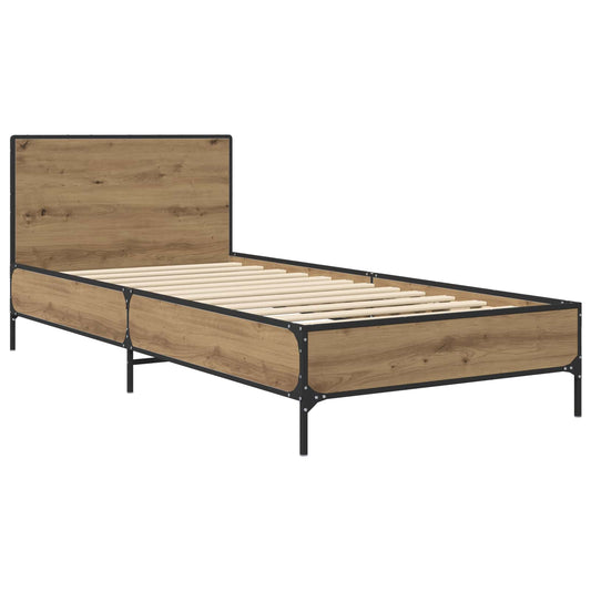 vidaXL Bed Frame with Headboard Artisian Oak 80 x 200 cm