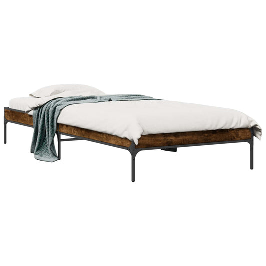 vidaXL Bed Frame Smoke Oak 80 x 200 cm Engineered Wood