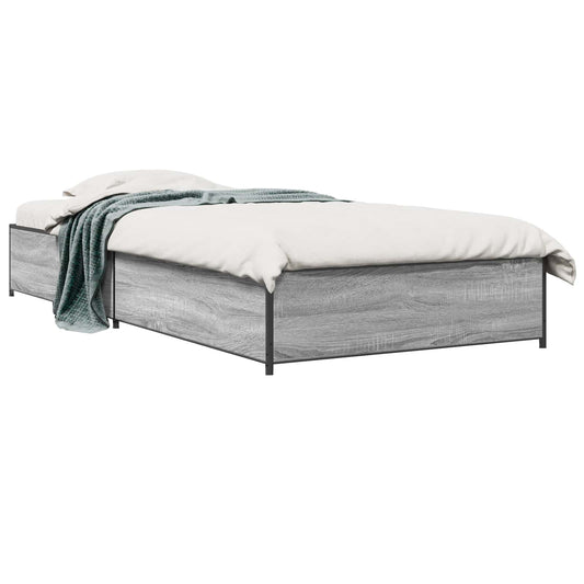 vidaXL Bed Frame Grey Sonoma 80 x 200 cm Engineered Wood