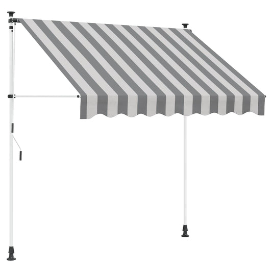 vidaXL Manual Retractable Awning Anthracite and White 100 cm