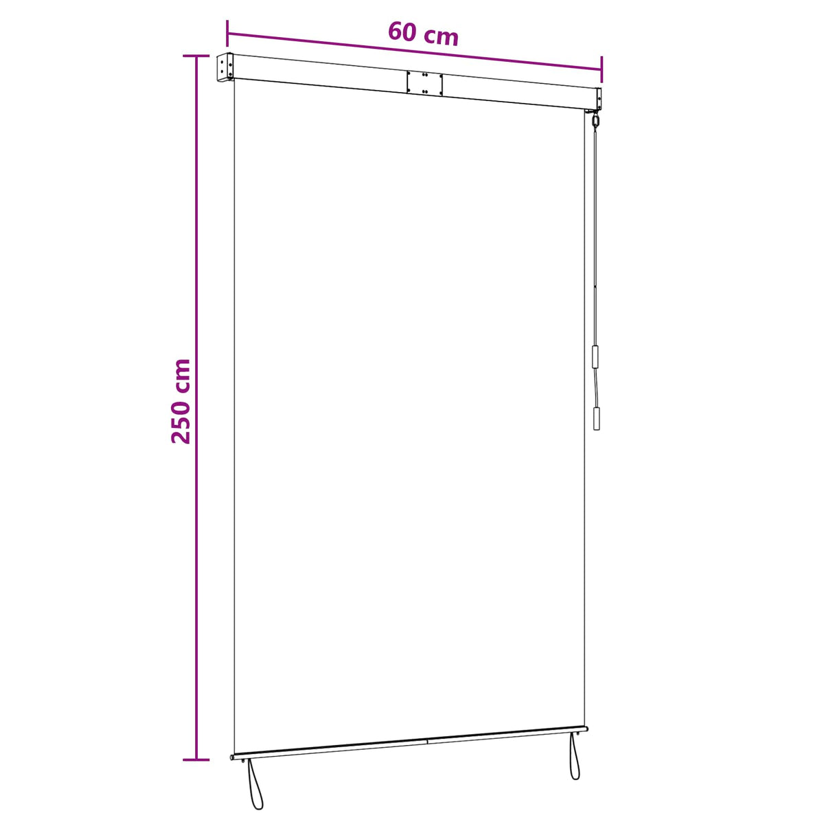 vidaXL Roller Blind Brown 60 x 250 cm Fabric and Aluminum