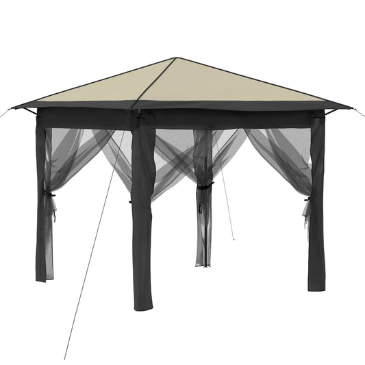 vidaXL Gazebo with 4 Sidewalls 2.6 x 2.6 m Cream and Anthracite