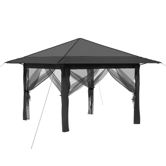 vidaXL Gazebo with 4 Sidewalls Light Grey and Anthracite