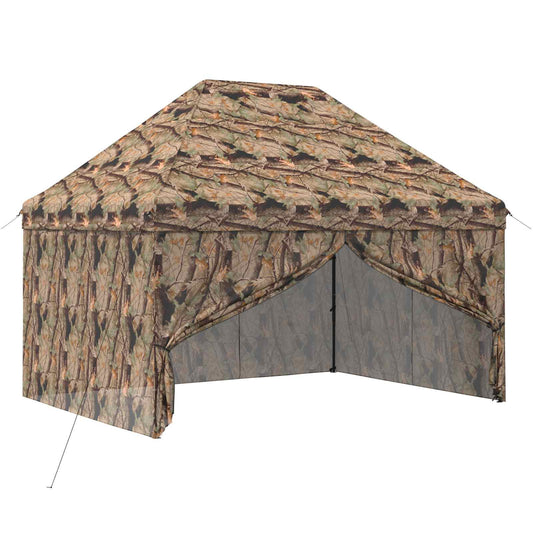 vidaXL Pop-up Gazebo with 4 Sidewalls 3 x 4.5 m Forest Camouflage