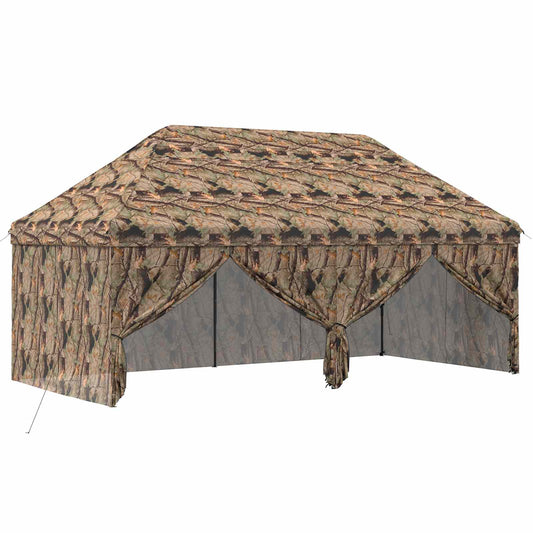 vidaXL Pop-up Gazebo with 4 Sidewalls 3 x 6 m Forest Camouflage