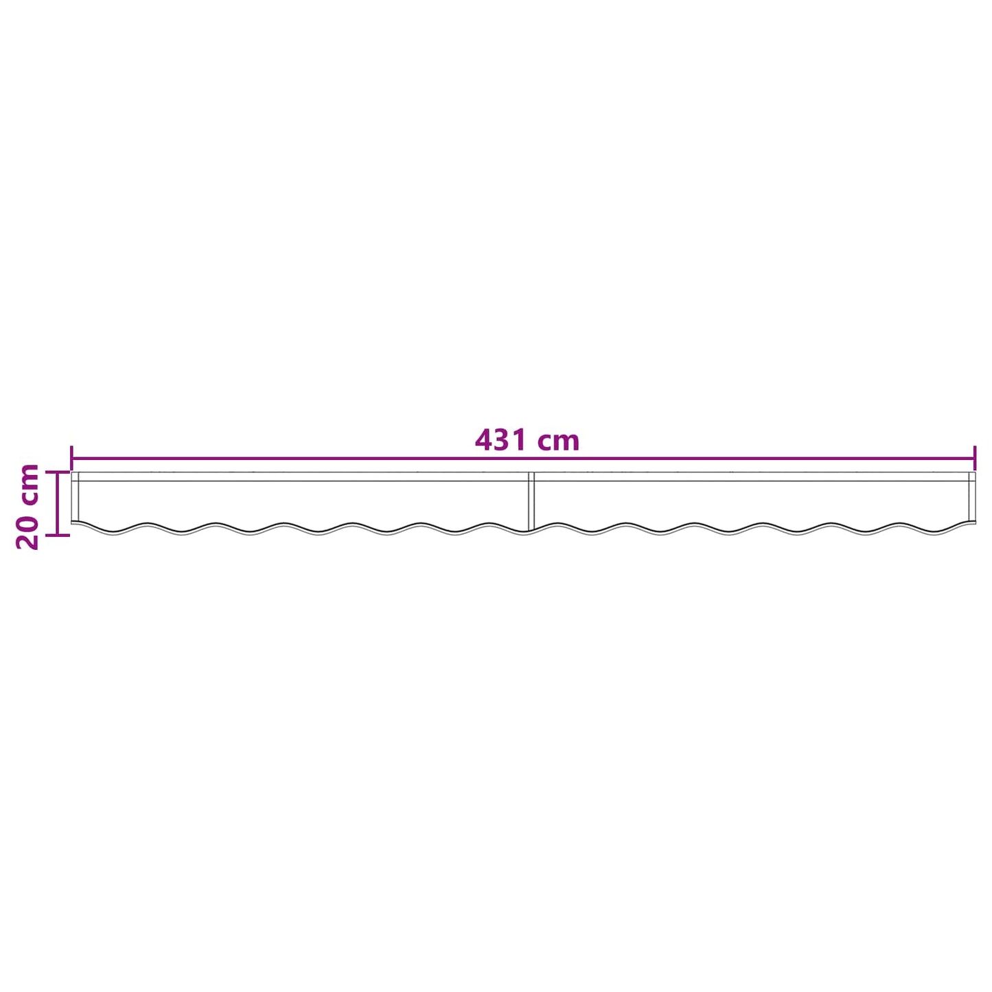 vidaXL Awning Valance Replacement Taupe 431 x 20 cm Polyester