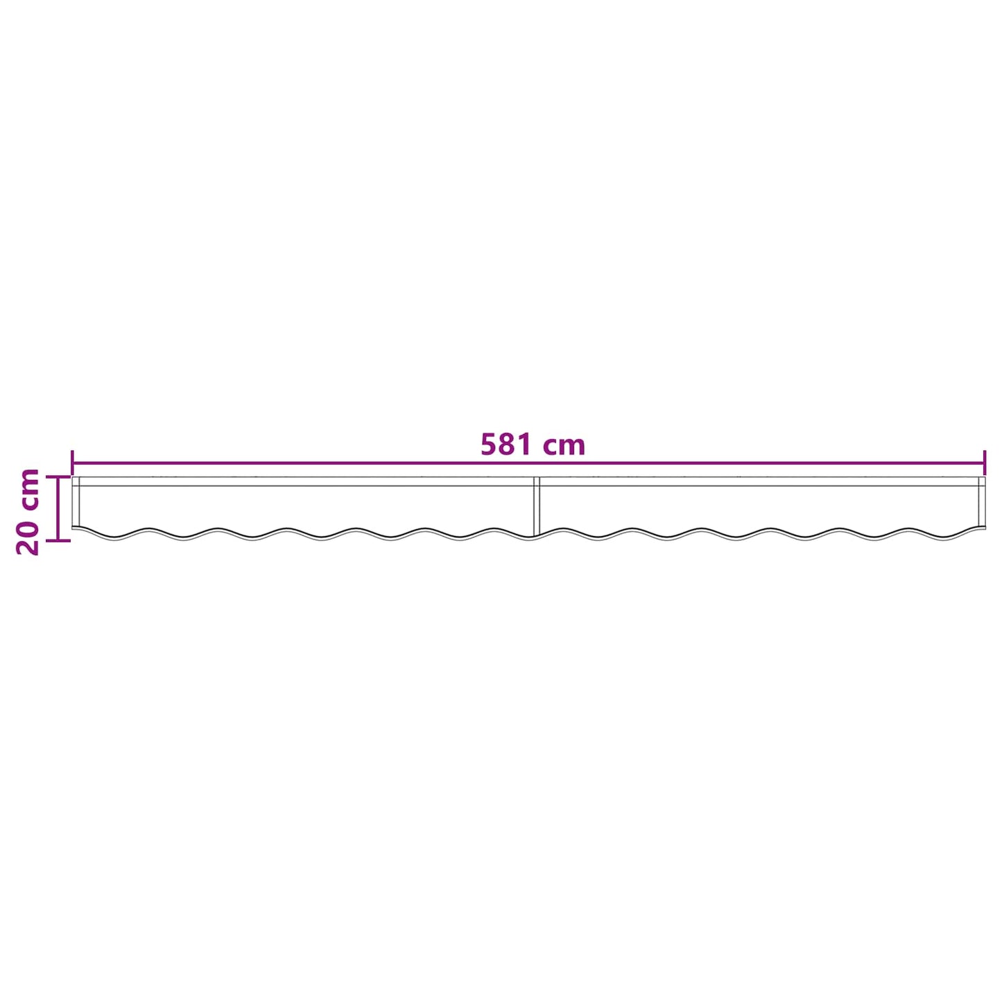 vidaXL Awning Valance Replacement Taupe 581 x 20 cm Polyester