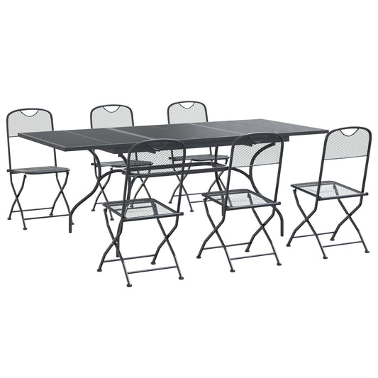 vidaXL Garden Dining Set 7 pcs Anthracite 212 x 90 x 76 cm