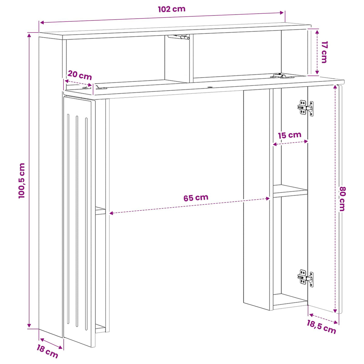 vidaXL Fireplace Surround High Gloss White 102 x 18 x 100.5 cm