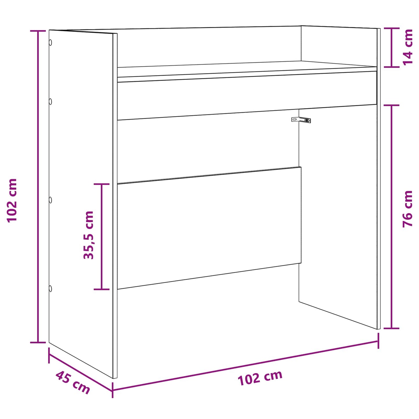 vidaXL DJ Table White 102 x 45 x 102 cm Engineered Wood