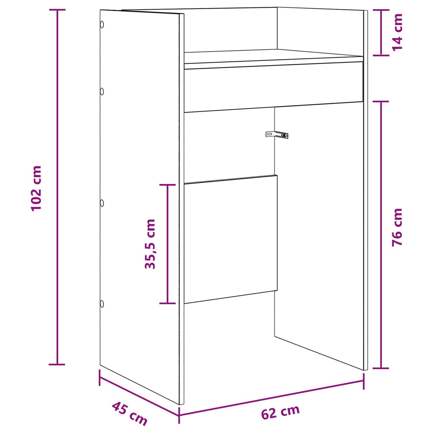 vidaXL DJ Table Concrete Grey 62 x 45 x 102 cm Engineered Wood