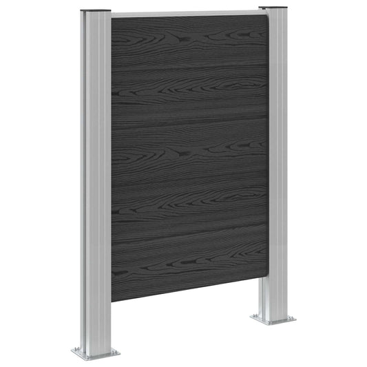 vidaXL Garbage Bin Fence Grey 85 x 12 x 115 cm Aluminium and WPC
