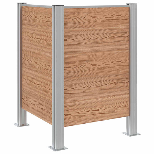 vidaXL Garbage Bin Fence Brown 85 x 85 x 115 cm Aluminium and WPC