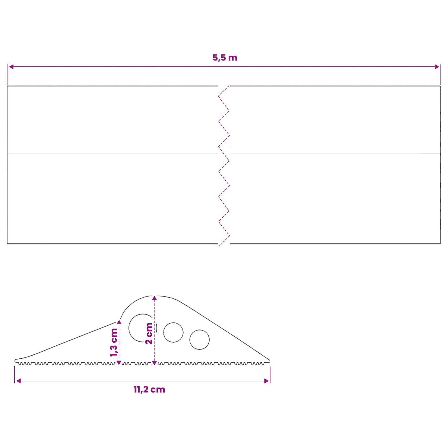vidaXL Garage Floor Seal Black 112 x 20 mm 5.5 m EPDM Rubber