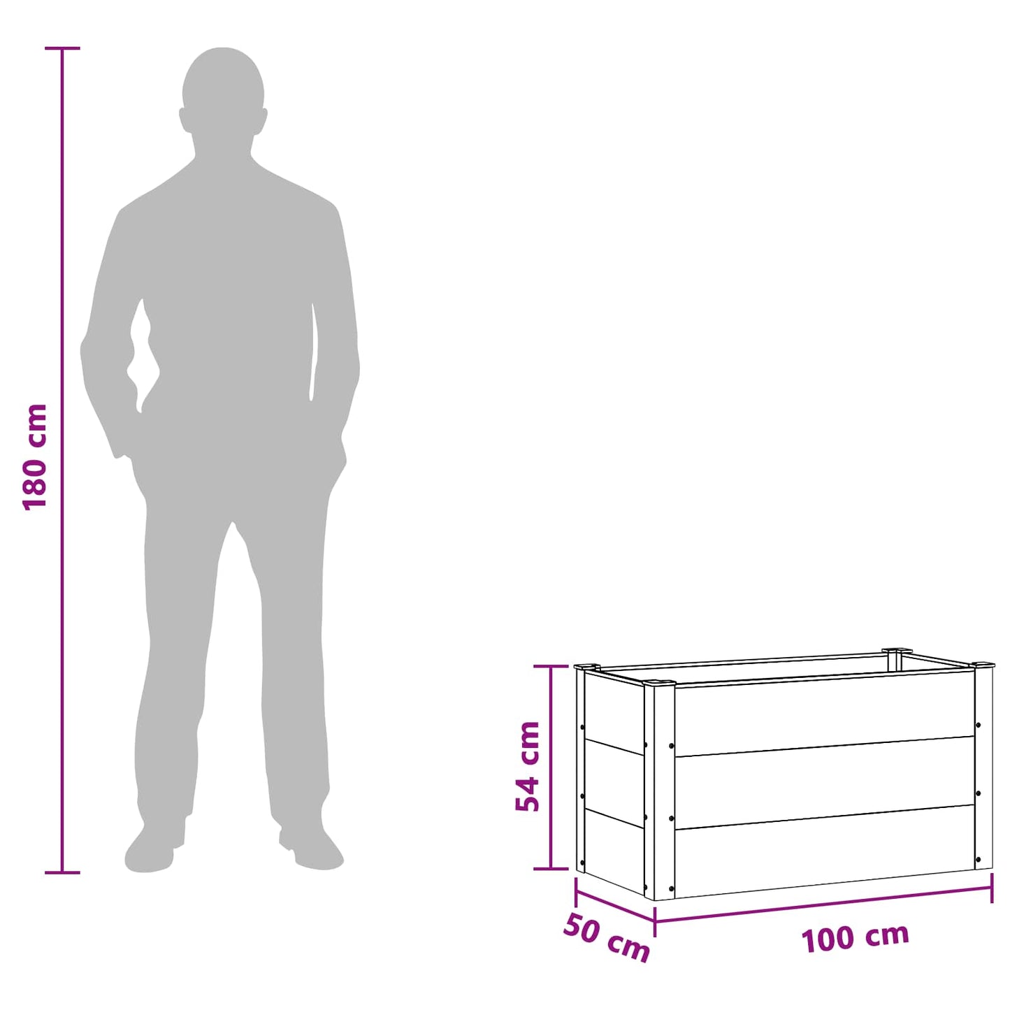 vidaXL Garden Raised Bed Brown 100 x 50 x 54 cm