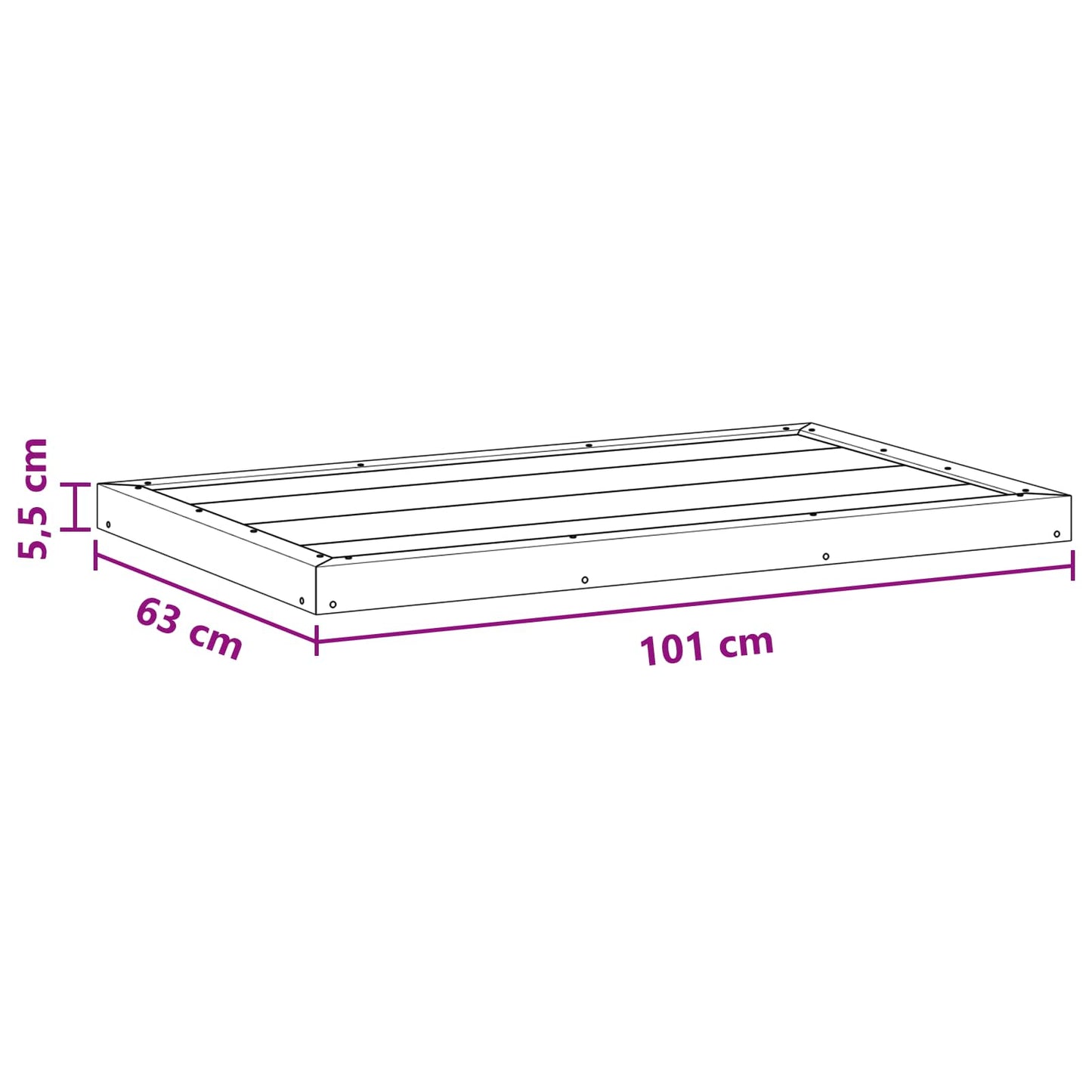 vidaXL Shower Base Plate WPC