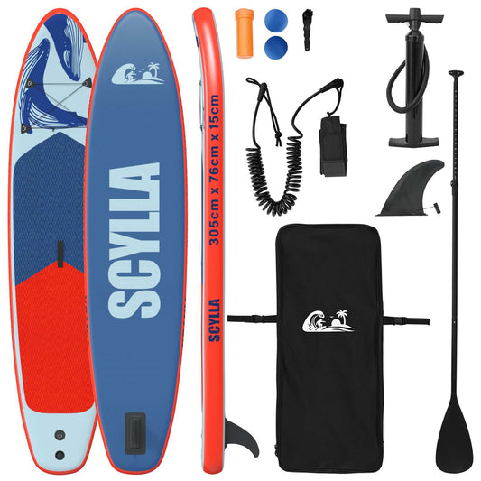 vidaXL Inflatable Stand Up Paddle Board SCYLLA 305 x 76 x 15 cm Blue