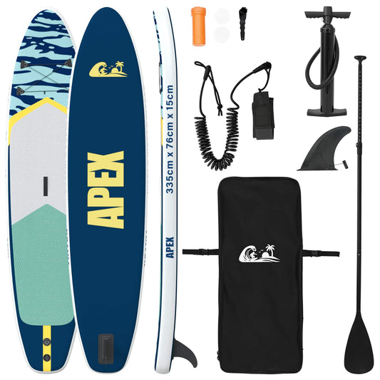 vidaXL Inflatable Stand Up Paddle Board APEX 335 x 76 x 15 cm Blue for