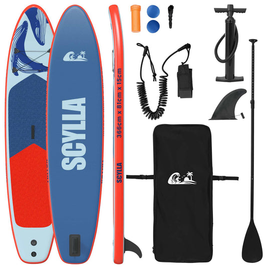 vidaXL Inflatable Stand Up Paddle Board SCYLLA 366 x 81 x 15 cm Blue