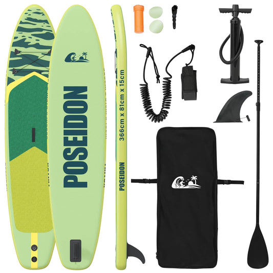 vidaXL Inflatable Stand Up Paddle Board POSEIDON 366 x 81 x 15 cm for