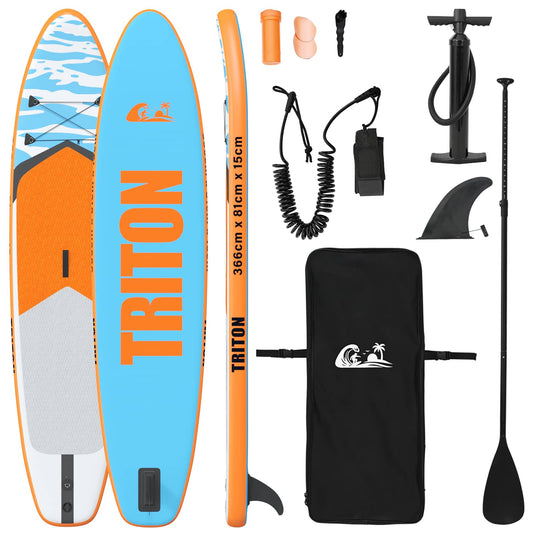 vidaXL Inflatable Stand Up Paddle Board TRITON 366 x 81 x 15 cm Blue