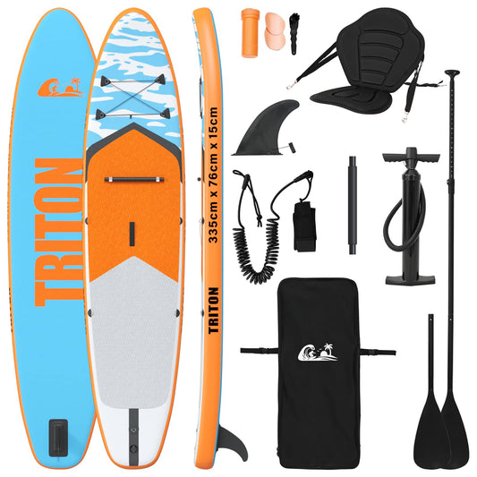 vidaXL SUP Board with Seat 2-in-1 TRITON 335 x 76 x 15 cm Blue for