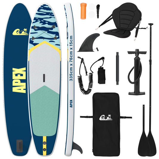 vidaXL SUP Board with Seat 2-in-1 APEX 335 x 76 x 15 cm Blue for