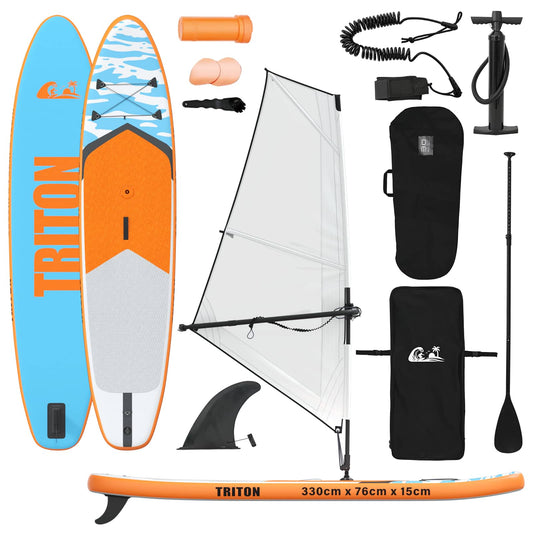 vidaXL Inflatable SUP Board with Sail TRITON 330 x 76 x 15 cm Blue for