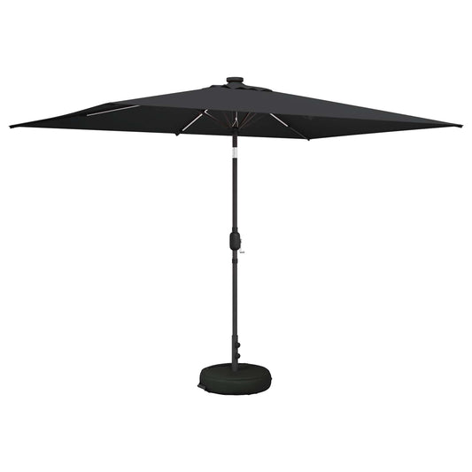 vidaXL Garden Parasol with LED Lights and Base 200 x 300 cm Polyester