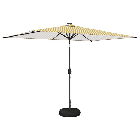 vidaXL Garden Parasol with LED Lights and Base 200 x 300 cm Polyester