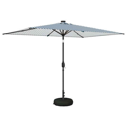 vidaXL Garden Parasol with LED Lights and Base 200 x 300 cm Polyester