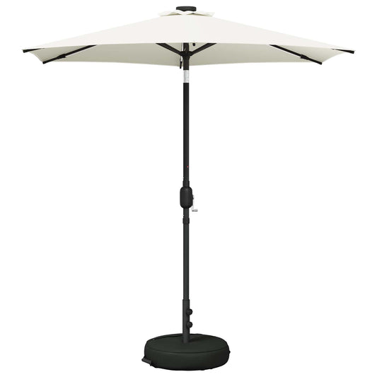 vidaXL Garden Parasol with LED Lights and Base 230 x 230 cm Polyester