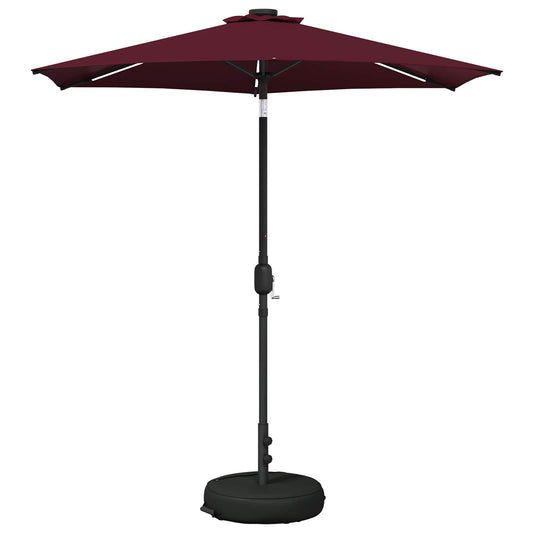 vidaXL Garden Parasol with LED Lights and Base 230 x 230 cm Polyester