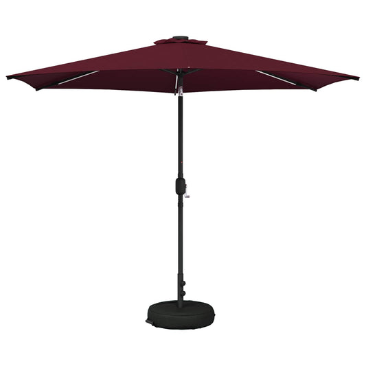 vidaXL Garden Parasol with LED Lights and Base 300 x 300 cm Polyester