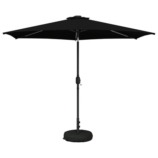 vidaXL Garden Parasol with LED Lights and Base 300 x 300 cm Polyester