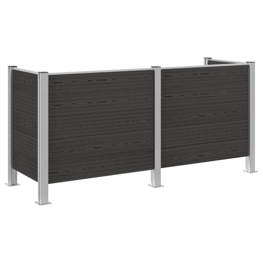 vidaXL Garbage Bin Fence Grey 237 x 85 x 115 cm Aluminium and WPC