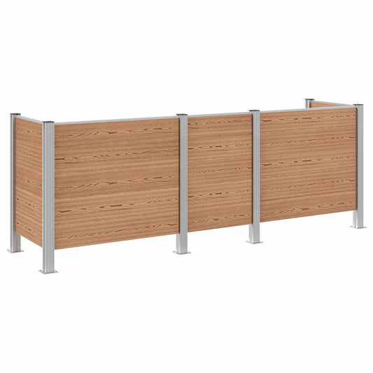 vidaXL Garbage Bin Fence Brown 315 x 85 x 115 cm Aluminium and WPC