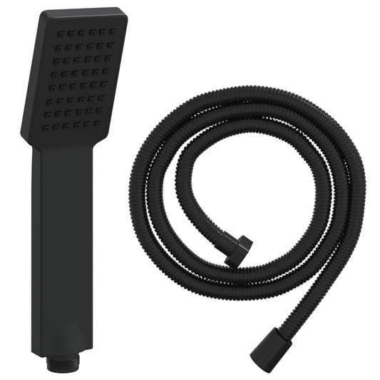 vidaXL Shower Head Set Black 150 cm Stainless Steel
