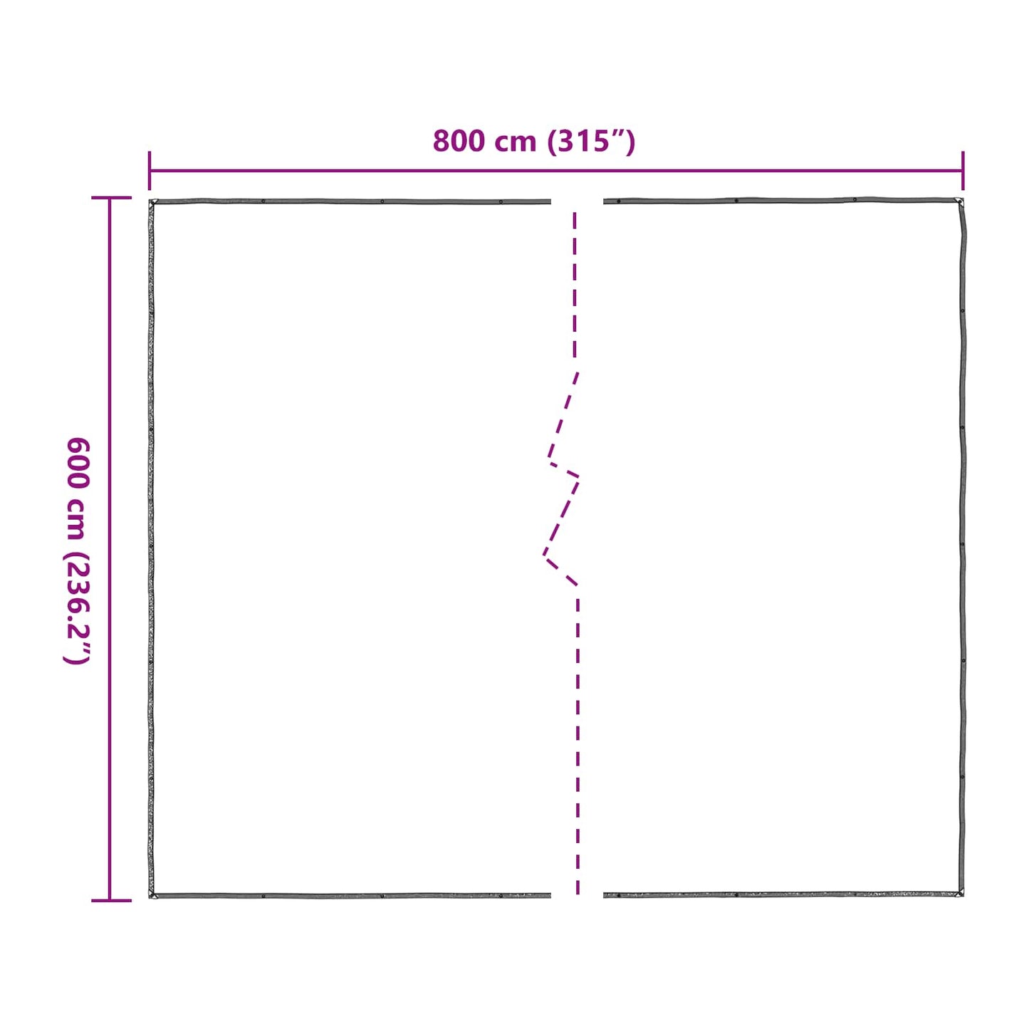 vidaXL Plant Cover Transparent 6 x 8 m PE
