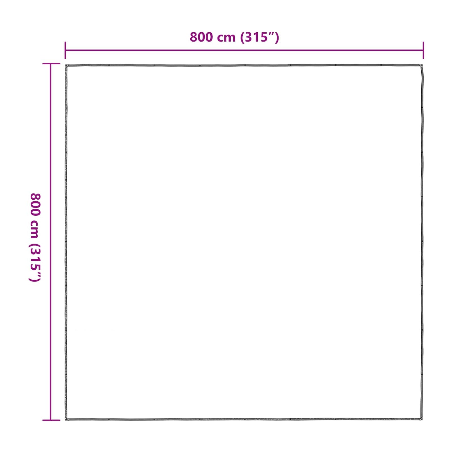 vidaXL Plant Cover Transparent 8 x 8 m PE
