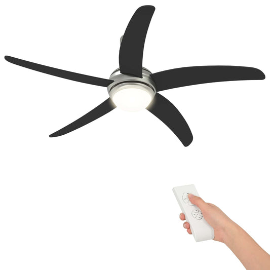vidaXL Ceiling Fan with Light and Remote Control Ø 130 cm Black