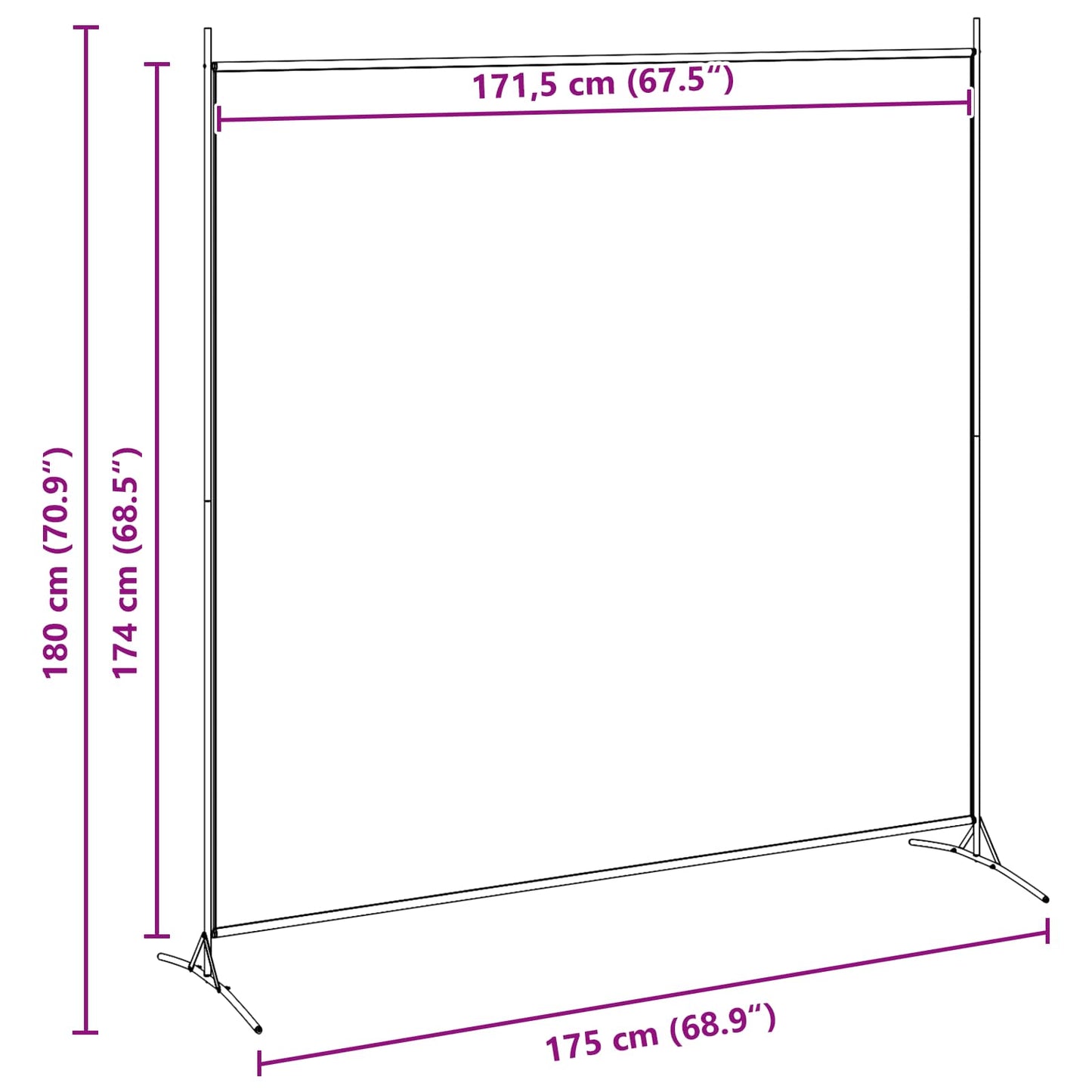 vidaXL Single Panel Room Divider Beige 175 x 180 cm Fabric