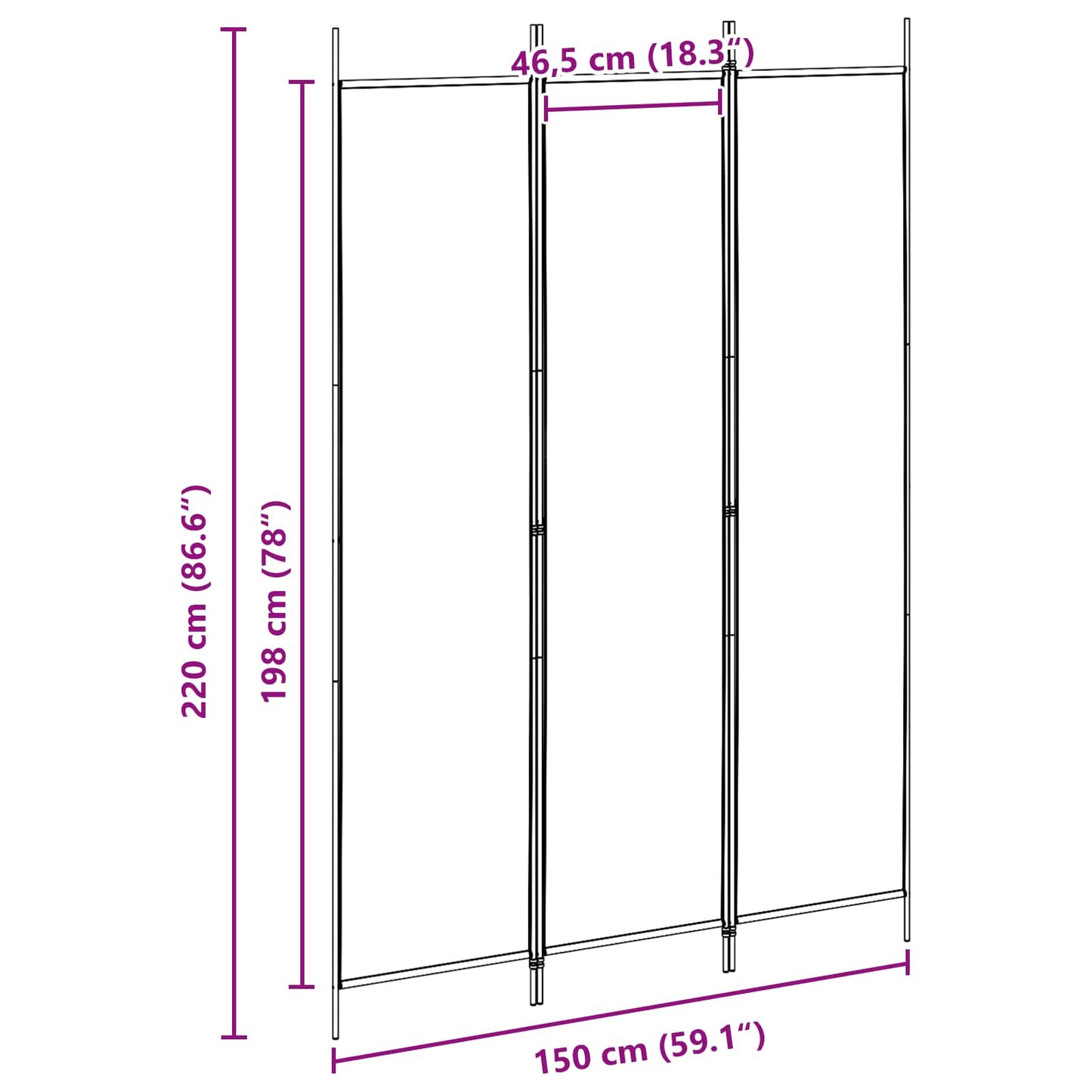vidaXL Room Divider Beige 150 x 220 cm Fabric