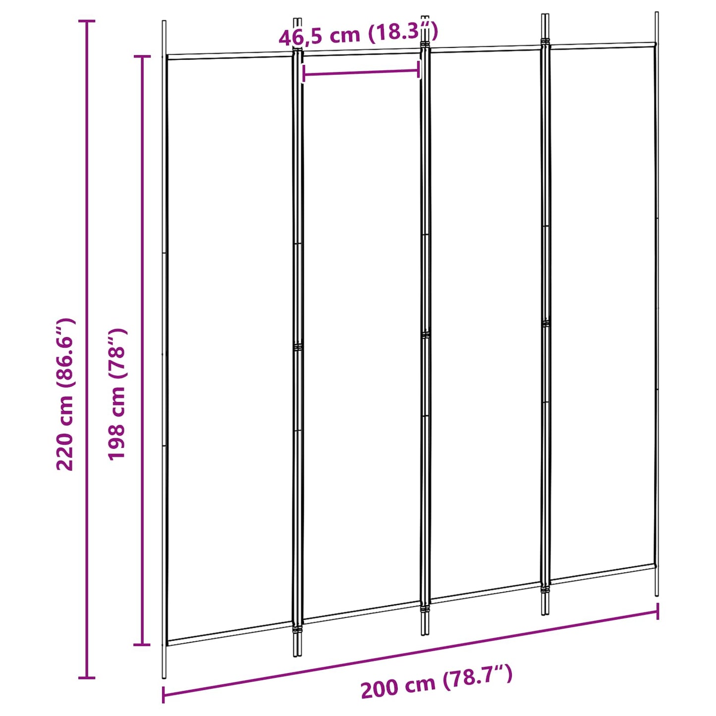 vidaXL Room Divider Beige 200 x 220 cm Fabric