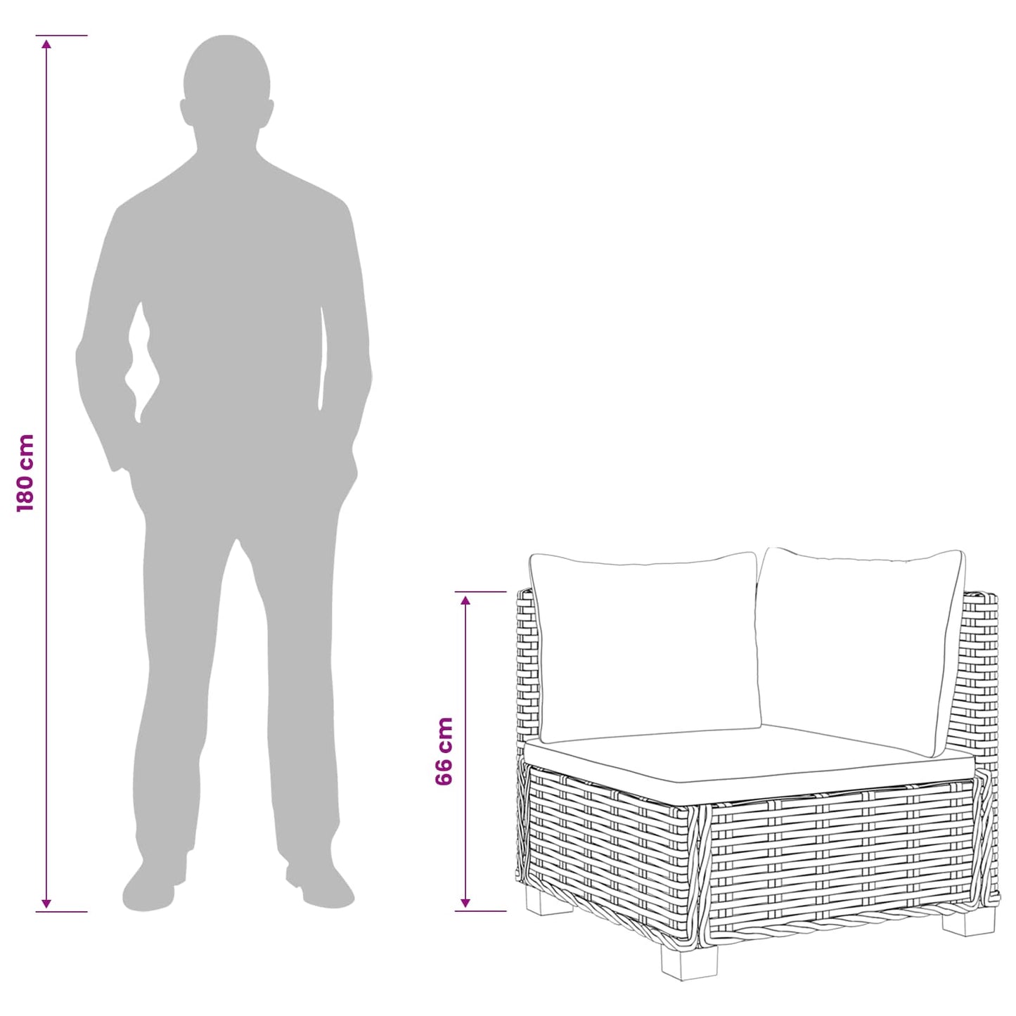 vidaXL 2 pcs Rattan Lounge Set with Cushions GENDT Natural Rattan