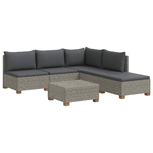 vidaXL 6 pcs Rattan Lounge Set with Cushions GENDT Natural Rattan