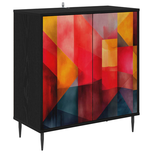 vidaXL Sideboard HEESCH Black Oak 69 x 33 x 76 cm Engineered Wood